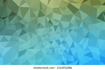 Light Blue, Green vector low poly layout. Geometric illustration in Origami style with gradient.  New template for your brand book.