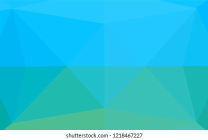 Light Blue, Green vector low poly layout. Brand new colored illustration in blurry style with gradient. Triangular pattern for your business design.