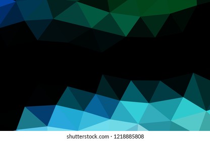Light Blue, Green vector low poly low poly. Glitter abstract illustration with an elegant design. The textured pattern can be used for background.