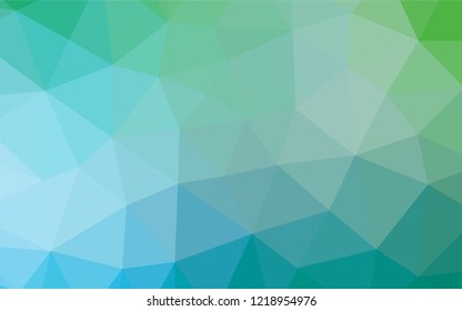 Light Blue, Green vector low poly cover. Colorful abstract illustration with gradient. The textured pattern can be used for background.