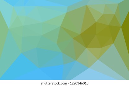 Light Blue, Green vector low poly texture with a heart in a centre. Elegant polygonal illustration with gradient. New template for your brand book.