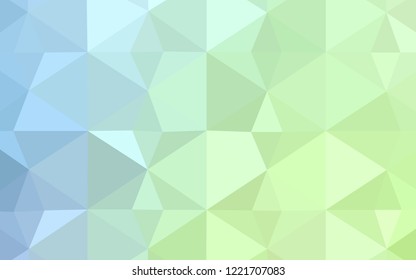 Light Blue, Green vector low poly cover. Shining polygonal illustration, which consist of triangles. A completely new design for your leaflet.