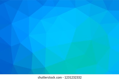 Light Blue, Green vector low poly cover. A sample with polygonal shapes. Triangular pattern for your business design.