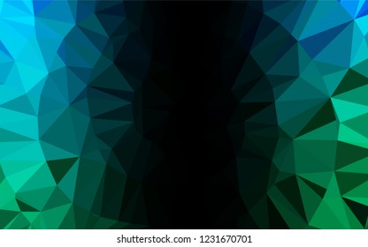 Light Blue, Green vector low poly cover. Shining illustration, which consist of triangles. The elegant pattern can be used as part of a brand book.