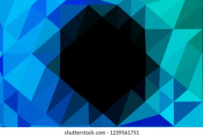 Light Blue, Green vector low poly cover. Geometric illustration in Origami style with gradient. Brand new style for your business design.