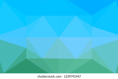 Light Blue, Green vector low poly layout. Shining illustration, which consist of triangles. The best triangular design for your business.