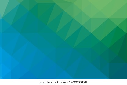 Light Blue, Green vector low poly cover. Modern geometrical abstract illustration with gradient. New texture for your design.