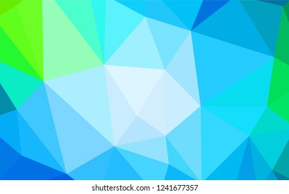 Light Blue, Green vector low poly texture. Shining polygonal illustration, which consist of triangles. Polygonal design for your web site.