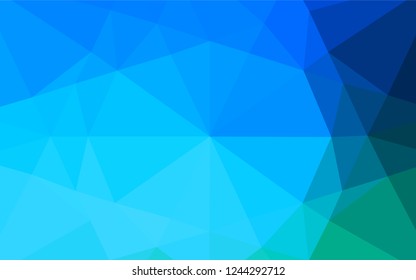 Light Blue, Green vector low poly layout. Glitter abstract illustration with an elegant design. The template can be used as a background for cell phones.