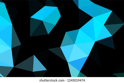 Light Blue, Green vector low poly cover. A vague abstract illustration with gradient. Triangular pattern for your business design.