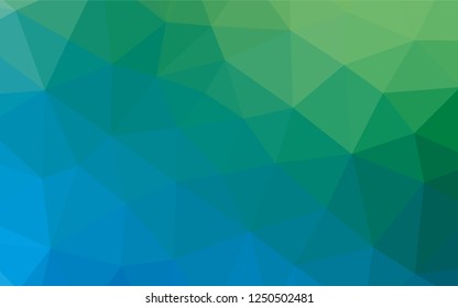 Light Blue, Green vector low poly layout. An elegant bright illustration with gradient. The textured pattern can be used for background.