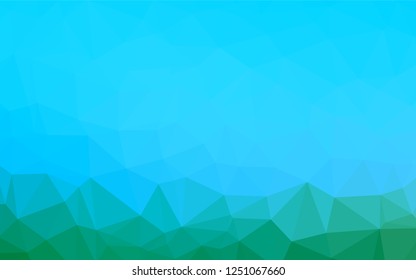 Light Blue, Green vector low poly layout. Triangular geometric sample with gradient.  Brand new design for your business.