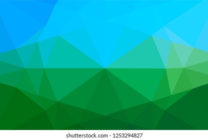 Light Blue, Green vector low poly cover. Brand new colored illustration in blurry style with gradient. The template can be used as a background for cell phones.