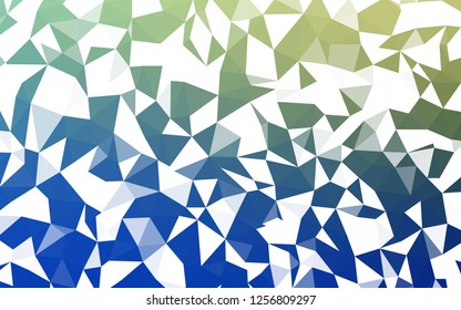 Light Blue, Green vector low poly texture. Creative illustration in halftone style with triangles. Template for cell phone's backgrounds.