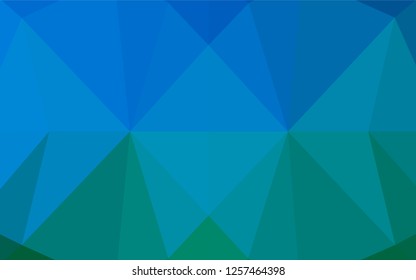 Light Blue, Green vector low poly texture. Creative geometric illustration in Origami style with gradient. A new texture for your design.
