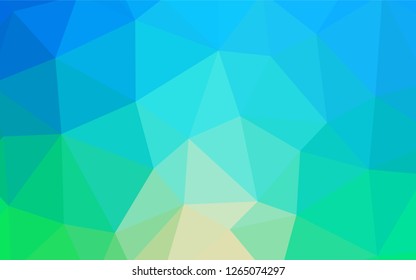 Light Blue, Green vector low poly cover. Shining polygonal illustration, which consist of triangles. Textured pattern for your backgrounds.