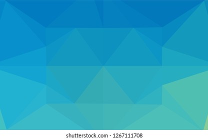 Light Blue, Green vector low poly cover. Triangular geometric sample with gradient.  The elegant pattern can be used as part of a brand book.