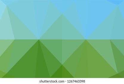 Light Blue, Green vector low poly texture. Creative geometric illustration in Origami style with gradient. The template can be used as a background for cell phones.