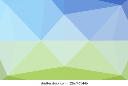Light Blue, Green vector low poly layout. Geometric illustration in Origami style with gradient.  The best triangular design for your business.