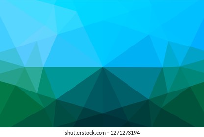 Light Blue, Green vector low poly layout. A vague abstract illustration with gradient. A completely new design for your business.