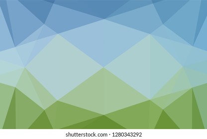 Light Blue, Green vector low poly layout. Colorful abstract illustration with gradient. A completely new design for your business.