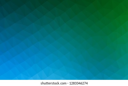 Light Blue, Green vector low poly texture. Colorful illustration in abstract style with gradient. Polygonal design for your web site.
