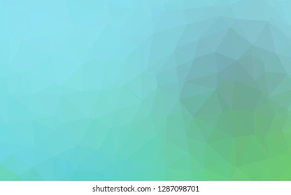 Light Blue, Green vector low poly layout. A sample with polygonal shapes. Triangular pattern for your business design.