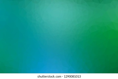 Light Blue, Green vector low poly cover. Modern geometrical abstract illustration with gradient. Template for a cell phone background.