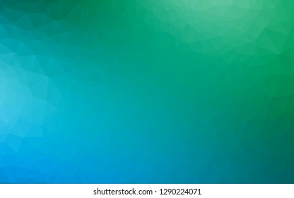 Light Blue, Green vector low poly cover. A vague abstract illustration with gradient. Textured pattern for background.