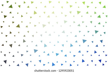 Light Blue, Green vector  low poly texture. Colorful abstract illustration with triangles. Best triangular design for your business.