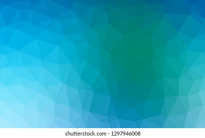 Light Blue, Green vector low poly layout. An elegant bright illustration with gradient. The best triangular design for your business.