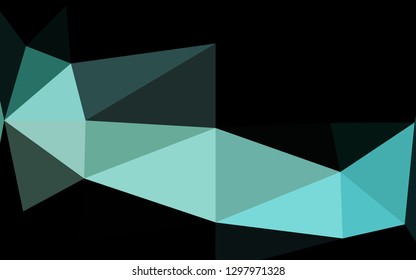 Light Blue, Green vector low poly cover. A vague abstract illustration with gradient. Polygonal design for your web site.