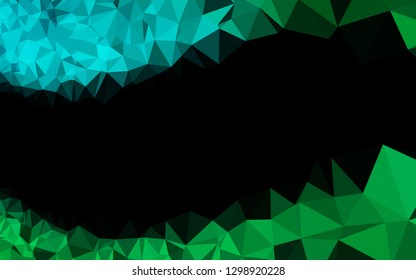 Light Blue, Green vector low poly cover. Modern geometrical abstract illustration with gradient. New texture for your design.