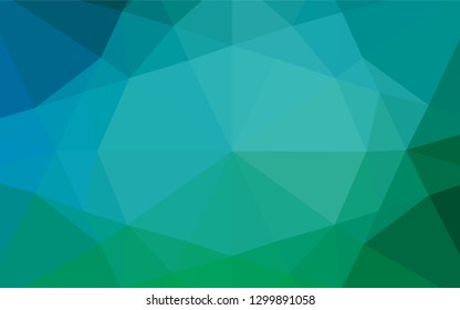 Light Blue, Green vector low poly cover. Colorful illustration in abstract style with gradient. Triangular pattern for your business design.