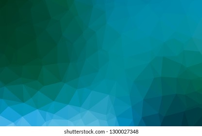 Light Blue, Green vector low poly texture. A vague abstract illustration with gradient. Triangular pattern for your business design.