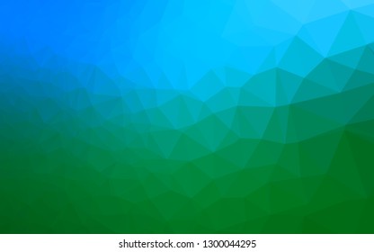 Light Blue, Green vector low poly layout. Colorful illustration in Origami style with gradient.  Elegant pattern for a brand book.
