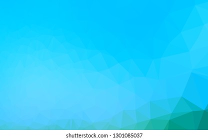 Light Blue, Green vector low poly texture. A sample with polygonal shapes. The best triangular design for your business.