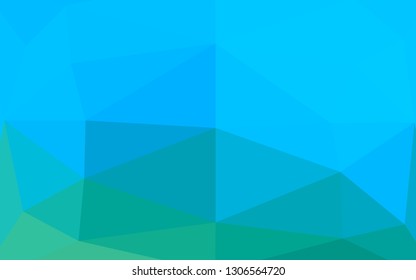 Light Blue, Green vector low poly texture. Triangular geometric sample with gradient.  Triangular pattern for your business design.
