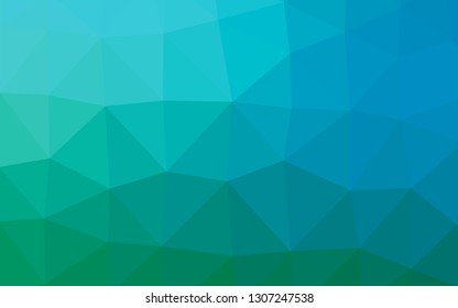 Light Blue, Green vector low poly cover. A sample with polygonal shapes. Textured pattern for background.