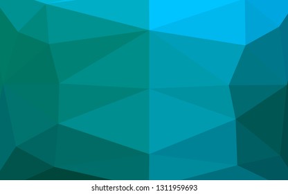 Light Blue, Green vector low poly texture. A completely new color illustration in a vague style. Triangular pattern for your business design.