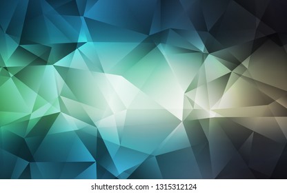 Light Blue, Green vector low poly background. Colorful abstract illustration with triangles. Best triangular design for your business.