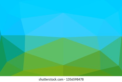Light Blue, Green vector low poly texture. Shining illustration, which consist of triangles. Completely new template for your business design.