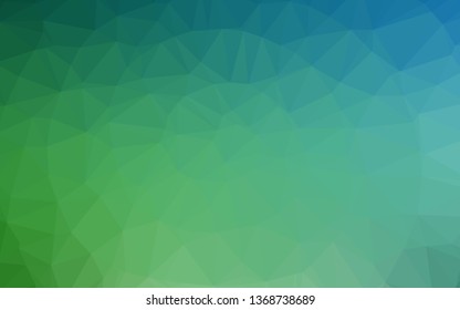 Light Blue, Green vector low poly texture. Colorful abstract illustration with gradient. The best triangular design for your business.