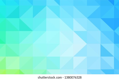 Light Blue, Green vector low poly texture. Colorful illustration in abstract style with triangles. Best triangular design for your business.
