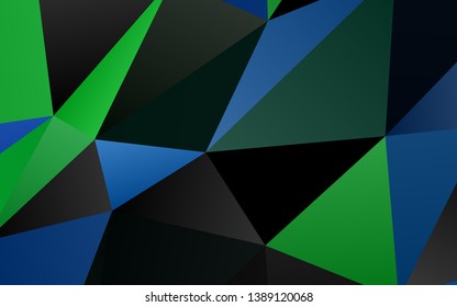 Light Blue, Green vector low poly texture. Colorful illustration in Origami style with gradient.  Template for your brand book.