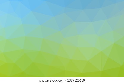 Light Blue, Green vector low poly texture. Modern geometrical abstract illustration with gradient. Template for your brand book.