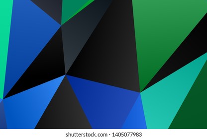 Light Blue, Green vector low poly layout. Colorful illustration in abstract style with gradient. Polygonal design for your web site.