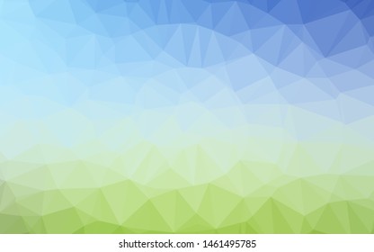 Light Blue, Green vector low poly layout. Shining illustration, which consist of triangles. Textured pattern for background.
