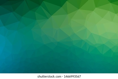 Light Blue, Green vector low poly cover. Triangular geometric sample with gradient.  Brand new design for your business.