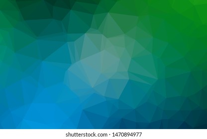 Light Blue, Green vector low poly cover. Creative illustration in halftone style with gradient. Completely new design for your business.